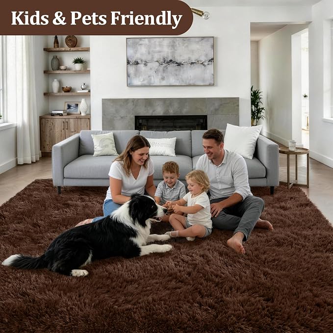 Fluffy 5x7 Area Rugs for Living Room Bedroom: Ultra Soft Shag Rug Non-Slip - Image 4