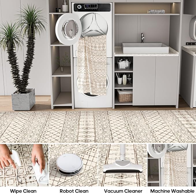 4x8 Rug Runner Machine Washable: Moroccan Hallway Runners - Image 7