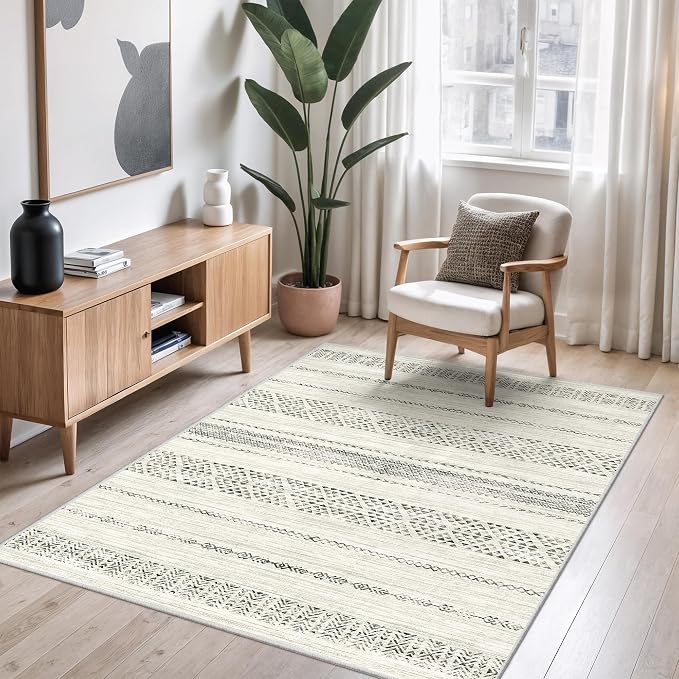 3x5 Washable Rug Moroccan Small Entryway Rug Non Slip Indoor Floor Carpet - Image 7