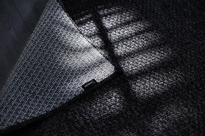 CAMILSON Easy Jute Rug 9x12, Indoor Outdoor Dark Gray Black Farmhouse Area Rugs - Image 3