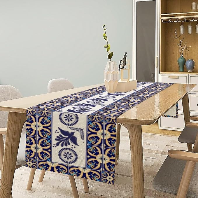 Floral Bird Mexican Table Runner, 13x120 Inch - Image 4