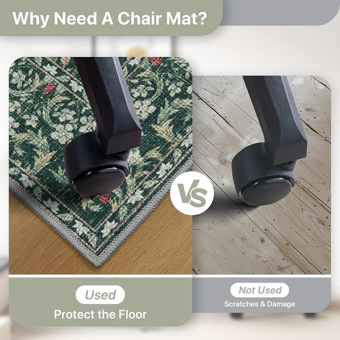 36"x60" Office Chair Mat for Hardwood Tile Floor, Under Desk Carpet Protector - Image 4