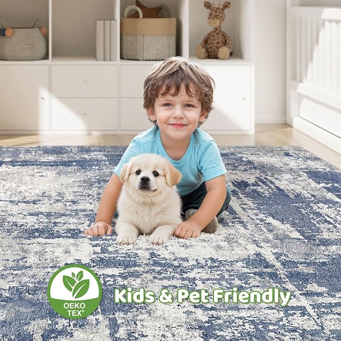 6x8 Area Rug Living Room: Washable Large Abstract Modern Soft Rug Stain - Image 7