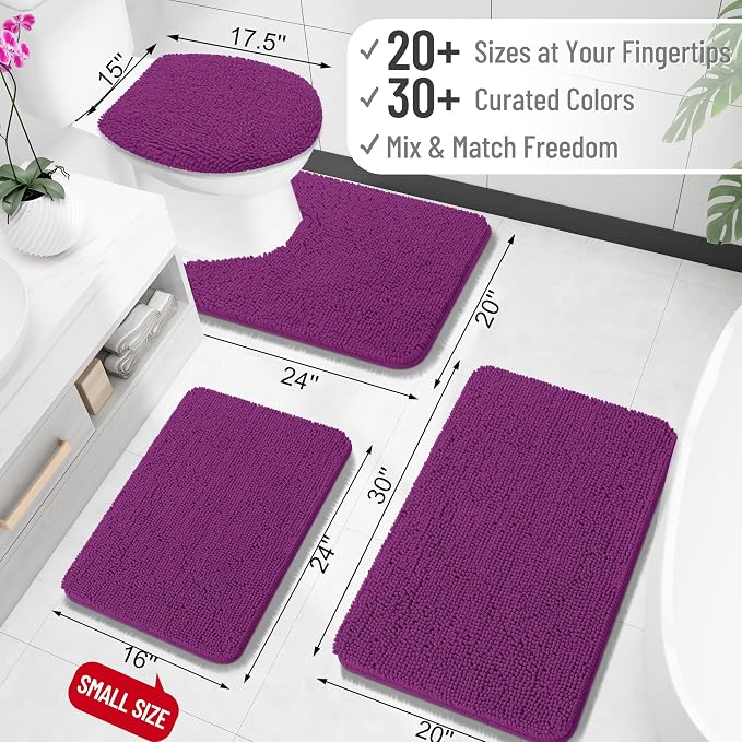 OLANLY Large Bathroom Rugs 70x46, Extra Soft Absorbent Chenille Bath Rugs - Image 2
