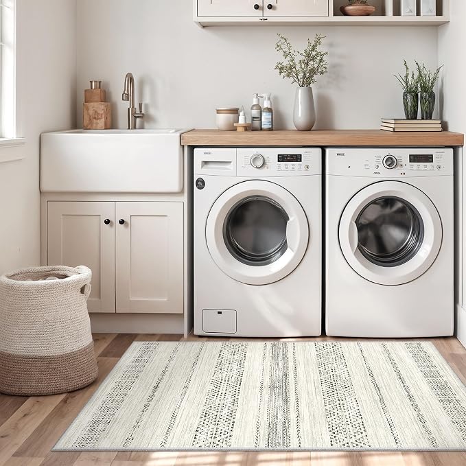 3x5 Washable Rug Moroccan Small Entryway Rug Non Slip Indoor Floor Carpet - Image 9