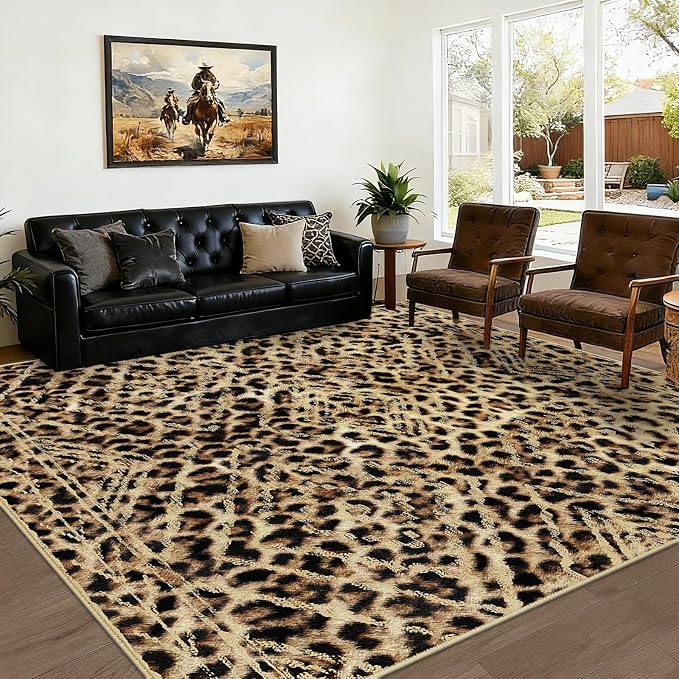 BESTSWEETIE Area Rug 6x9 Rug Machine Washable Non-Slip Low Pile Print Pattern by BESTSWEETIE