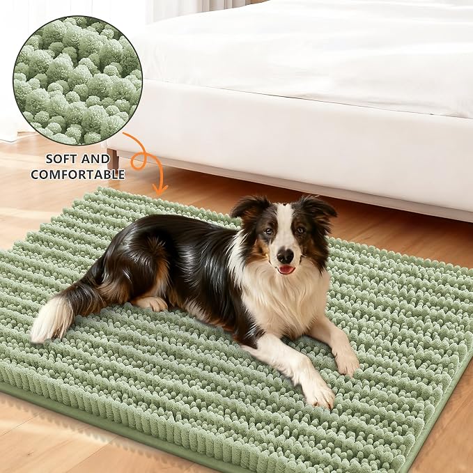 Smiry Dog Door Mat for Muddy Paws 70x24, Absorbent Dirt Trapper, Non-Slip - Image 2