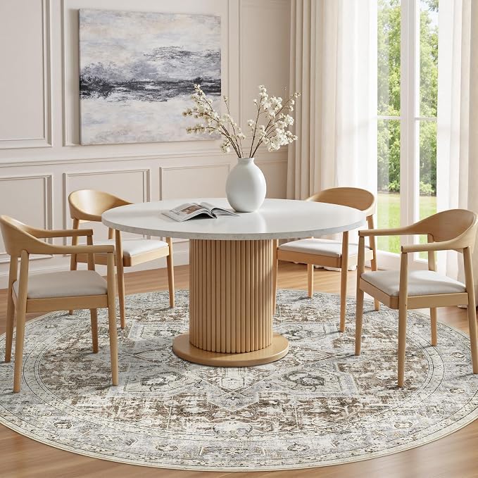 Tortania 8' Round Area Rug Living Room Rugs - Image 3