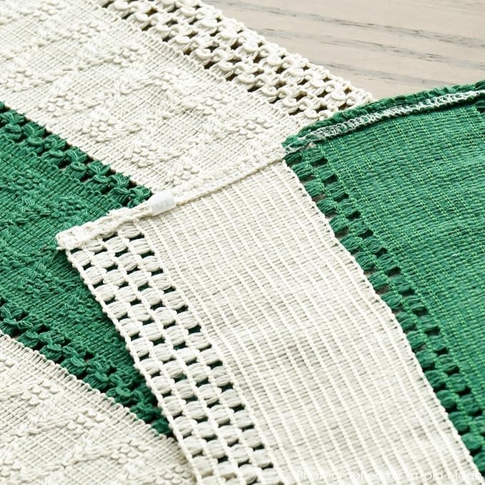 Artoid Mode Emerald Green Farmhouse Rustic Table Runner 12x90 Inch | Seasonal - Image 5