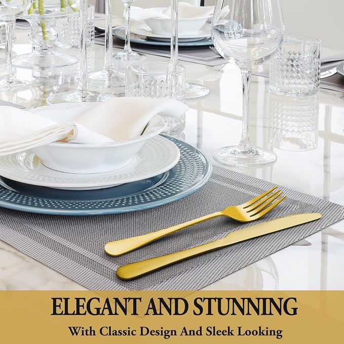 36 Pcs Gold Silverware Set - Image 6