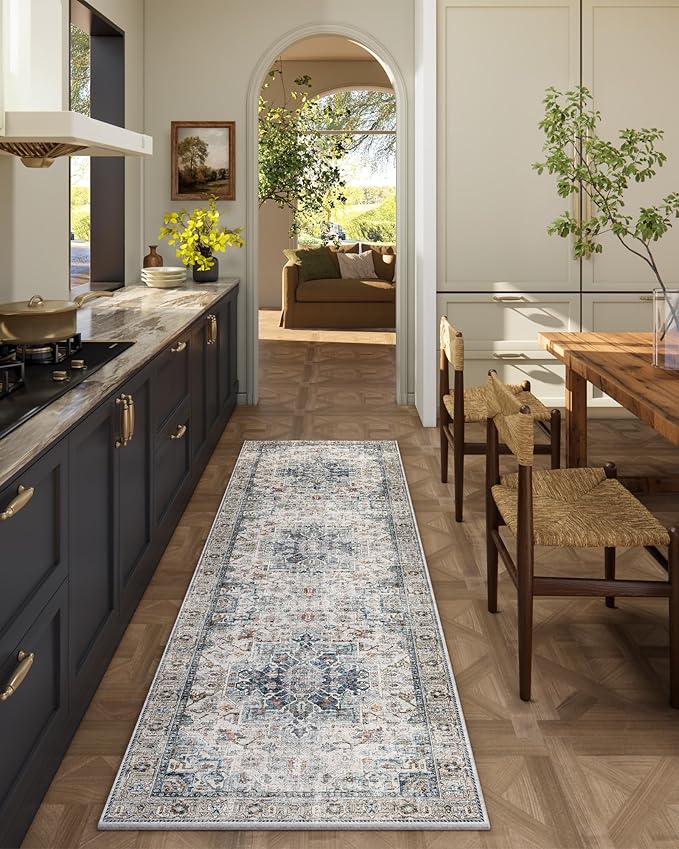 Machine Washable Kitchen Runner Rugs: 2'x6' Hallway Runner Rug Non Slip Low by palohom