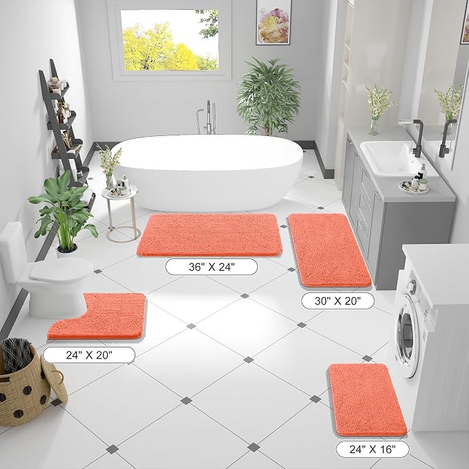 OLANLY Toilet Rugs U-Shaped 24x20, Extra Soft Absorbent Chenille Contour - Image 8