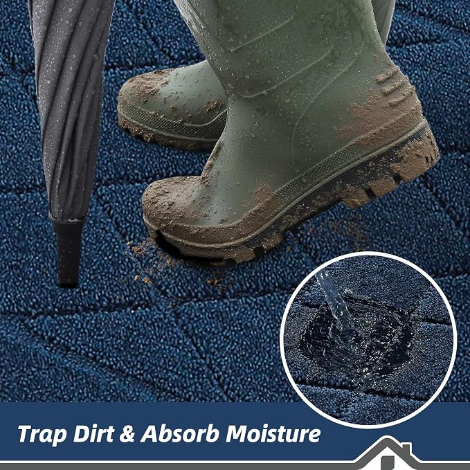 BEQHAUSE Dirt Trapper Door Mat 32" x 48", Doormat Non-Slip Entryway Rugs - Image 3