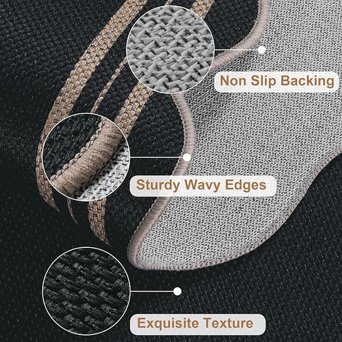 Scalloped 2x6 Kitchen Runner Rug, Washable Rugs - Image 4