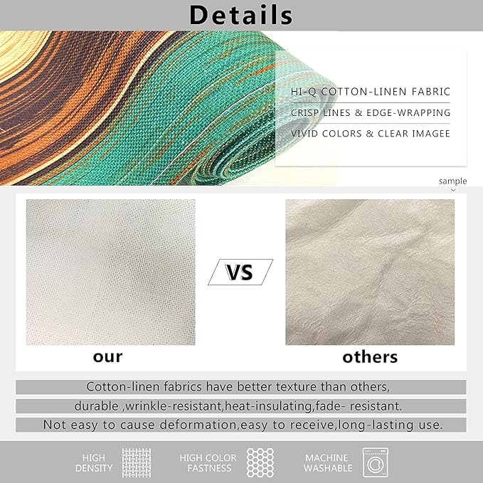 Emvency Table Runner and Placemats Set of 6, Abstract Vintage Rust | Painting - Image 3