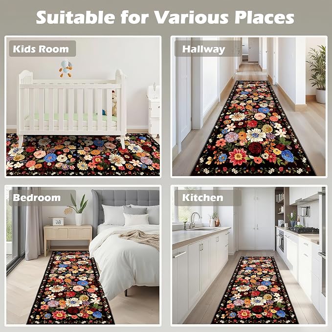 Espresso Kitchen Rug 2x6, Non Slip Washable Runner Rugs - Image 5
