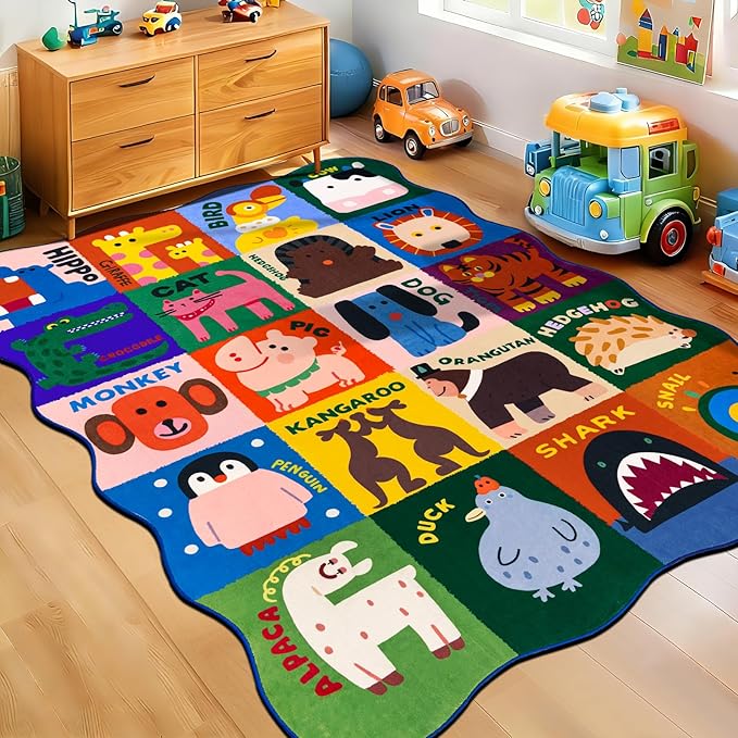 Kids Rugs for Playroom, 4x6 Feet Upgrade Ultra Non Slip Area Rug, Washable Play by Unknown