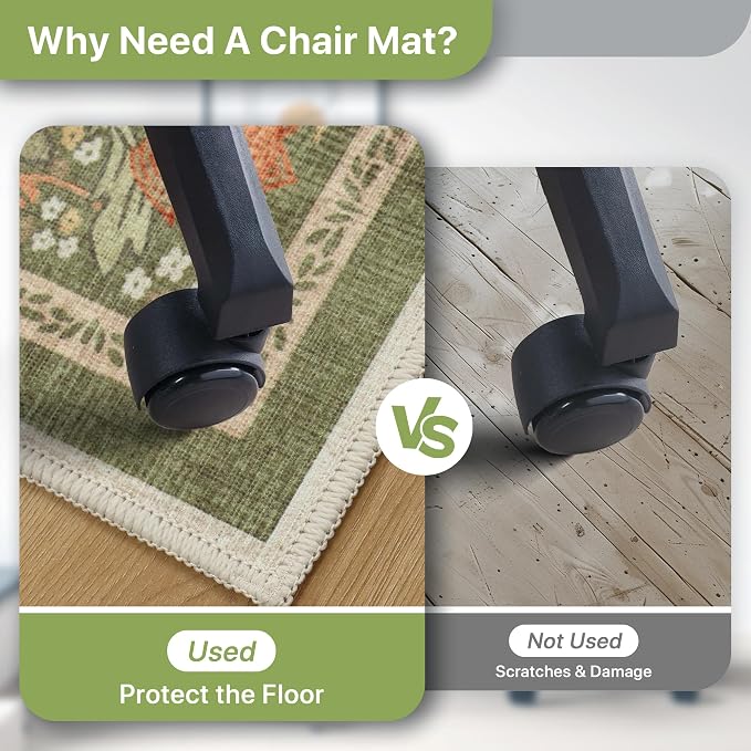36"x60" Office Chair Mat for Hardwood Tile Floor, Under Desk Carpet Protector - Image 4