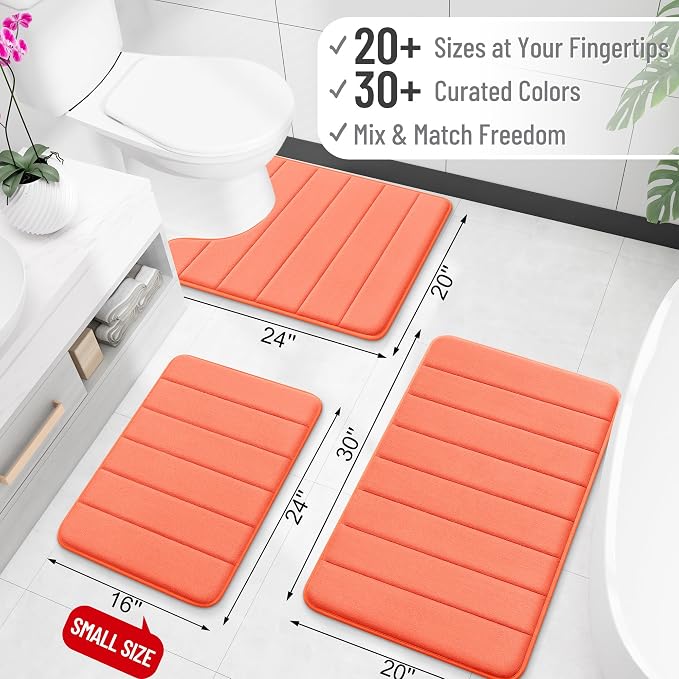 OLANLY Memory Foam Long Bathroom Rugs Runner 47x20, Super Soft Absorbent Bath - Image 2