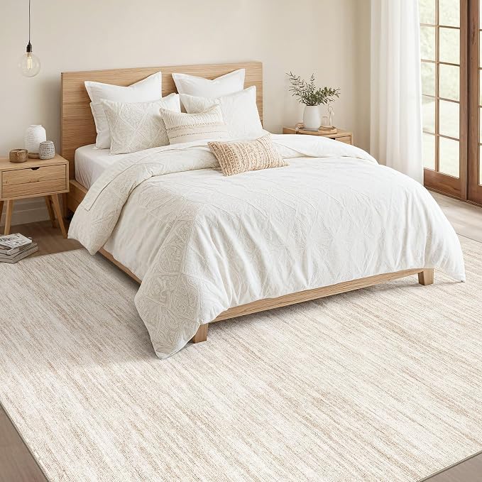 Nakagishi 5X7 Area Rugs Living Room: Washable Large Vintage Rug Neutral - Image 5