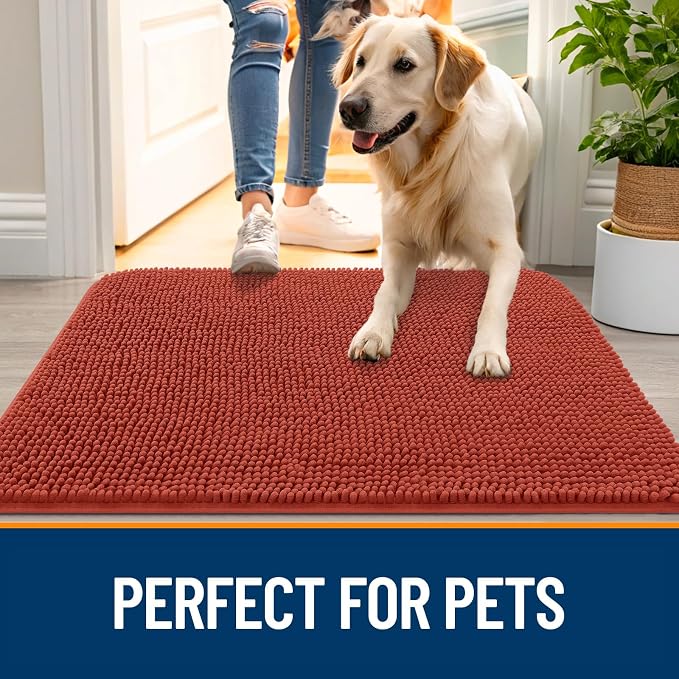 OLANLY Dog Door Mat for Muddy Paws 47x32, Absorbs Moisture and Dirt, Absorbent - Image 6