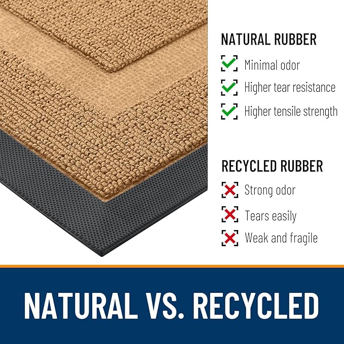OLANLY Half Circle Door Mat Indoor Outdoor Entrance Welcome, Waterproof - Image 4