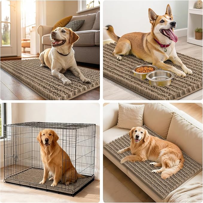 Smiry Dog Door Mat for Muddy Paws 24x16, Absorbent Dirt Trapper, Non-Slip - Image 7