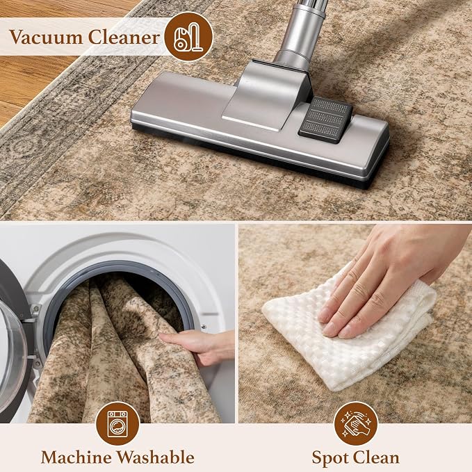 LIANLAM 2x3 Washable Area Rug, Vintage Boho Traditional Pattern, Non-Slip Stain - Image 6
