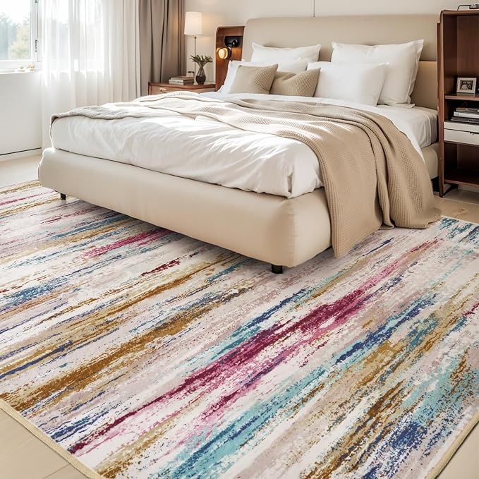 tchdio 6x9 Area Rugs for Living Room, Colorful Modern Abstract Area Rug - Image 2