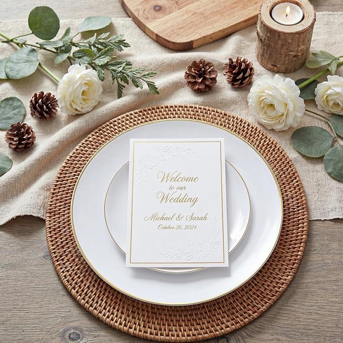 KIRE 200PCS Gold Plastic Plates - Image 4