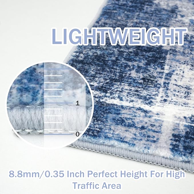 IOHOUZE Abstract Runner Rug 2x12 Ft Washable Runners - Image 5