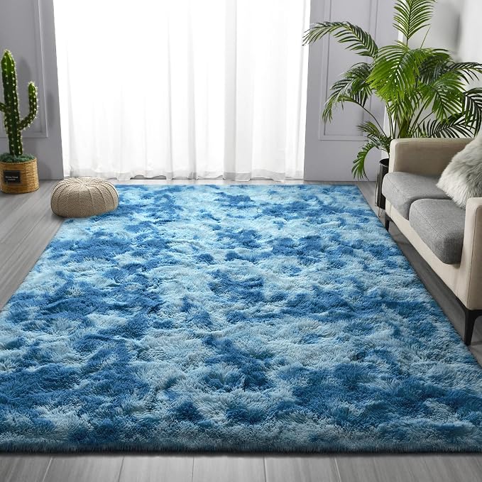 Deerhoo Large Shag Area Rugs 6 x 9, Tie-Dyed Plush Fuzzy Rugs - Image 2