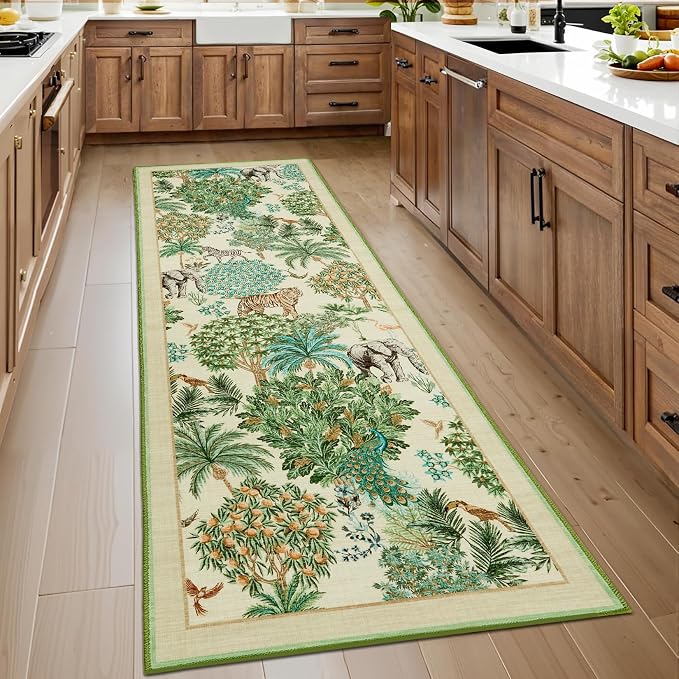 GarveeHome Jungle Rug 2.5x8 Kitchen Runner Rug Non Slip Washable Runners by GarveeHome