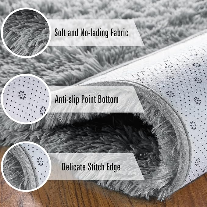 Andecor Soft Fluffy Bedroom Rugs, 3 x 5 Feet Indoor Shaggy Plush Area Rug - Image 7
