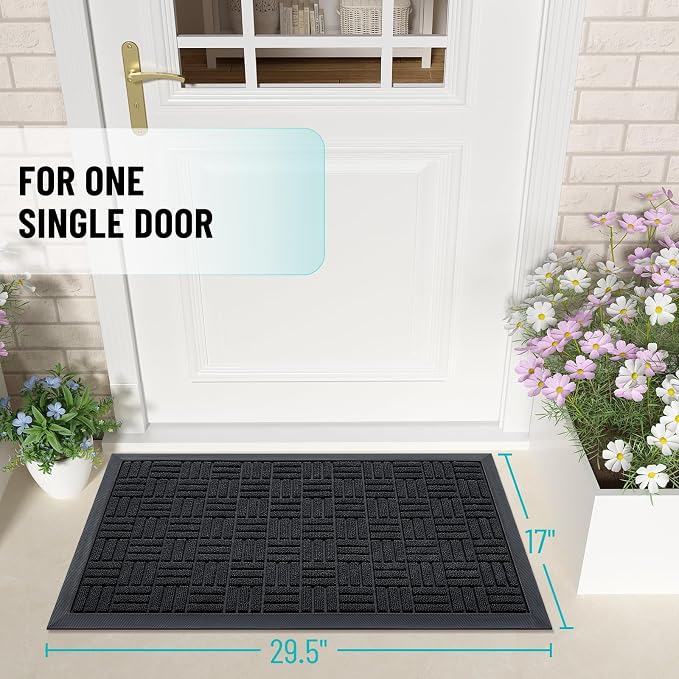 OLANLY Front Door Mat Outside Entrance 29.5x17, Heavy Duty Sturdy Natural - Image 2