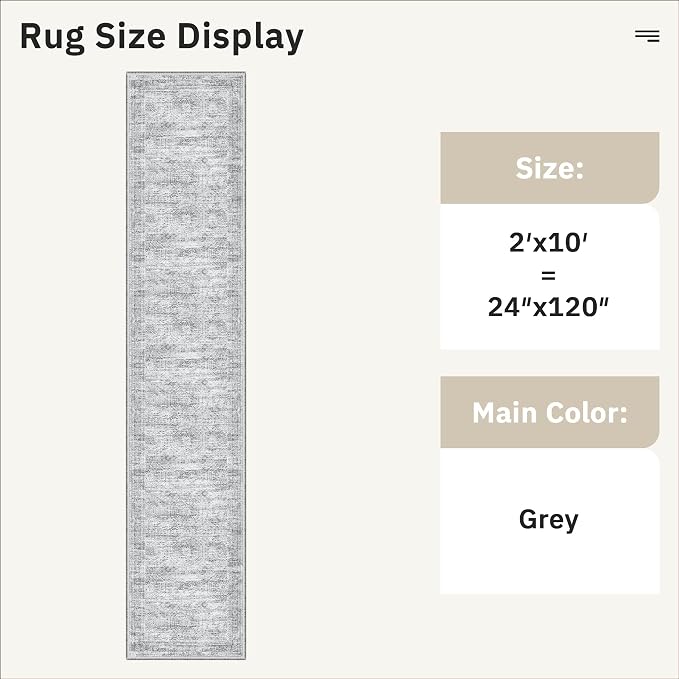Soalmost Runner Rug 2x10 Washable Non-Slip Hallway Runner Rugs - Image 5