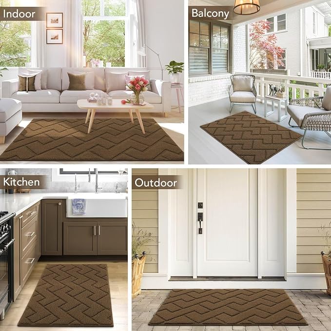 hicorfe Indoor Doormat, Front Back Door Mat TPR Backing Non Slip Mats 20"x32" - Image 8