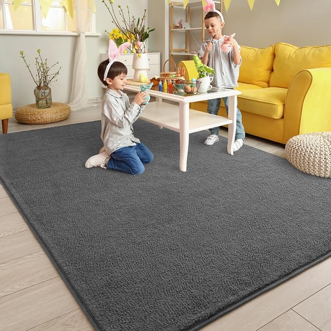 Pettop 5x7 ft Dark Grey Area Rugs - Image 5