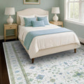 Hazo Haus Cream Oushak 7x9 Bedroom Rug by HazoHaus
