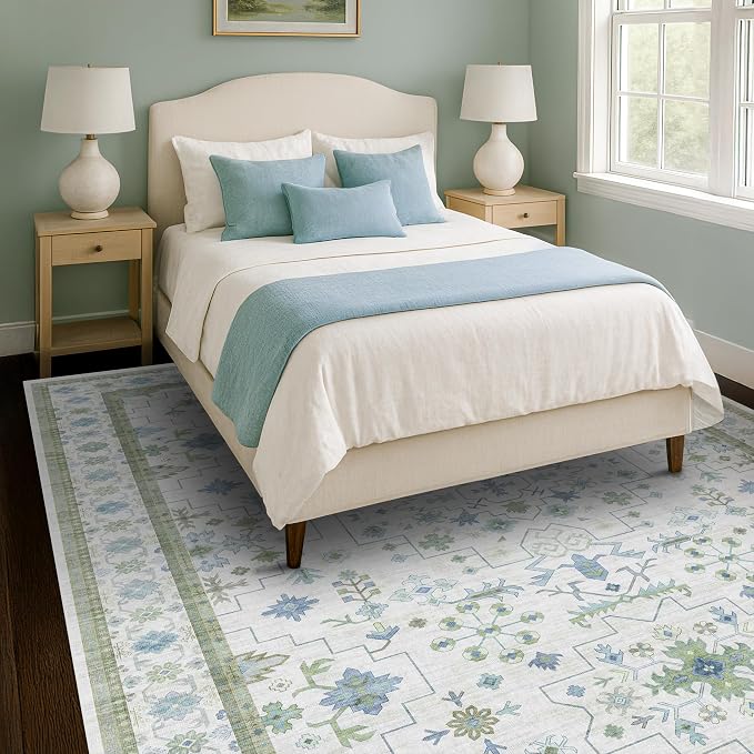 Hazo Haus Blue and Green Living Room Rug 7x10 - Image 8