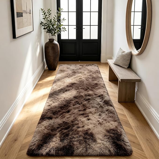 Shag Runner Rug for Bedroom Living Room 2x6 Upgrade Non-Slip Fluffy Soft - Image 4