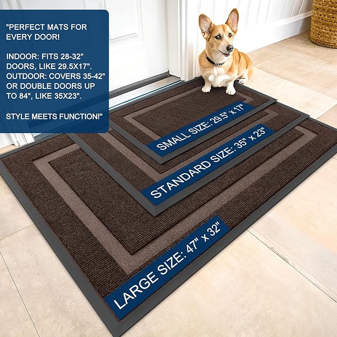 OLANLY Front Door Mat Indoor Outdoor Entrance, Waterproof All-Season, - Image 3