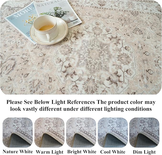 Washable Hallway 3x18 Runner Rug: Vintage Ultra Soft Non Slip Runner - Image 4