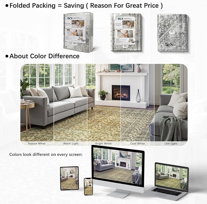 DCX 6x9 Neutral Rug, Kid & Pet Friendly - Image 3
