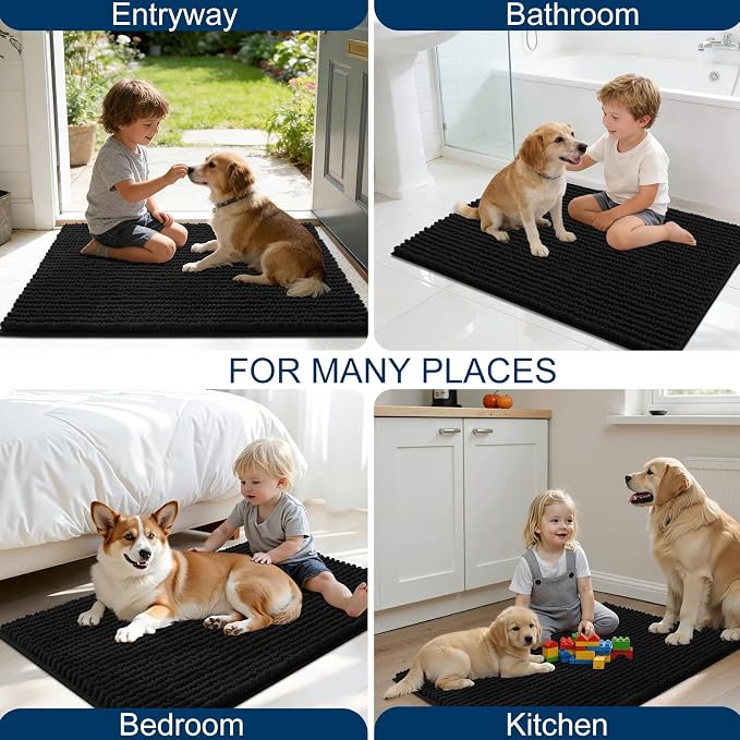 OLANLY Dog Door Mat for Muddy Paws 48x30, Ultra Absorbent Chenille Mud Doormat - Image 8