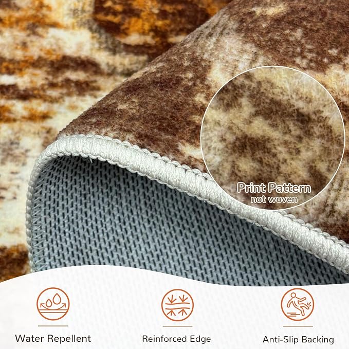 BESTSWEETIE Area Rug 9x12 Rug Machine Washable Non-Slip Low Pile Print Pattern - Image 3