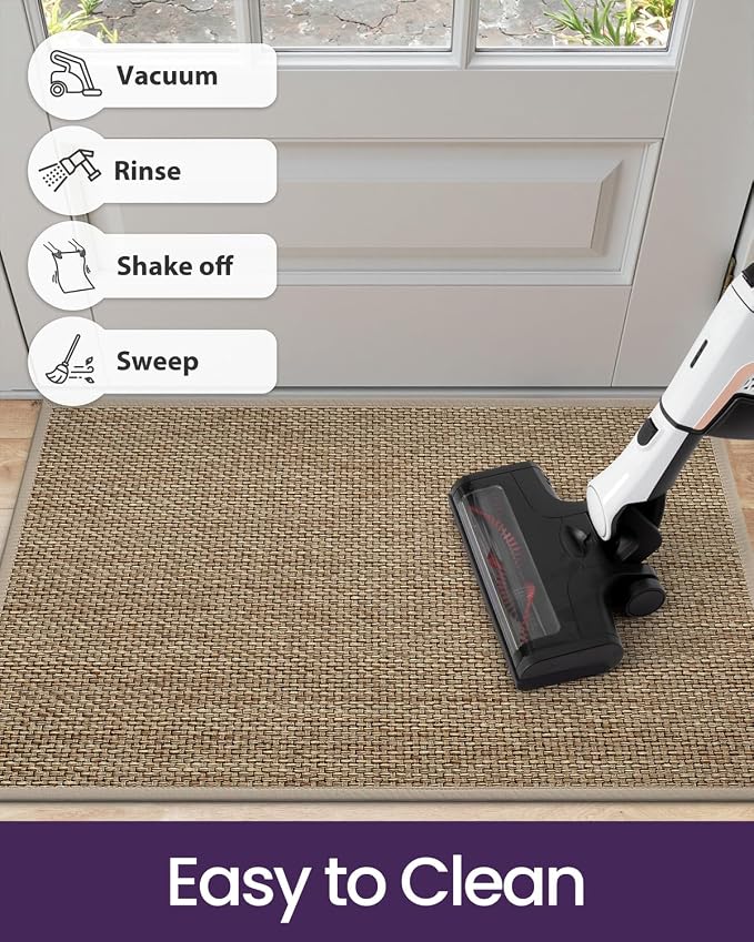 DEXI Ultra Thin Entryway Indoor Door Mat 32x48, Non Slip Rubber Backing Inside - Image 8