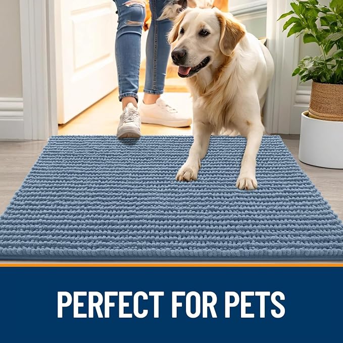 OLANLY Dog Door Mat for Muddy Paws 59x35, Ultra Absorbent Chenille Mud Doormat - Image 6