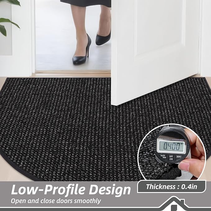 BEQHAUSE Dirt Trapper Door Mat 32" x 48" Half Circle Non-Slip Washable Doormats - Image 5