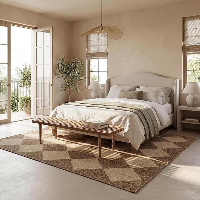Nuloom Outdoor Performance Collection Sabina Brown/Ivory, Soft and Cozy - Image 10
